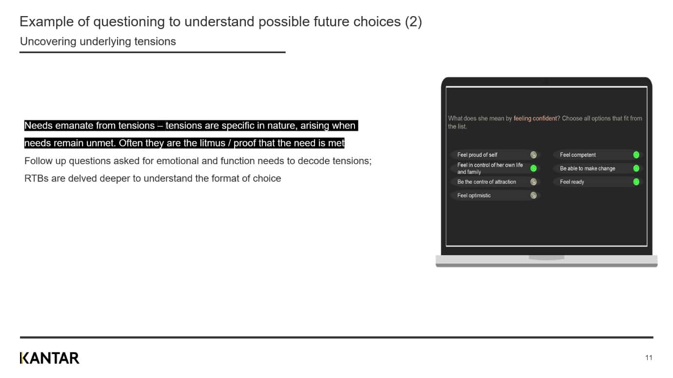 Example of questions to understand possible future chices (2): Uncovering underlying tensions