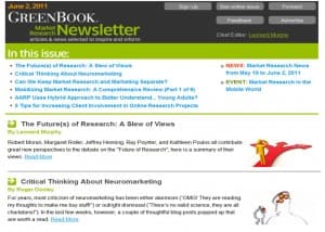 Sign up for the GreenBook Market Research Newsletter